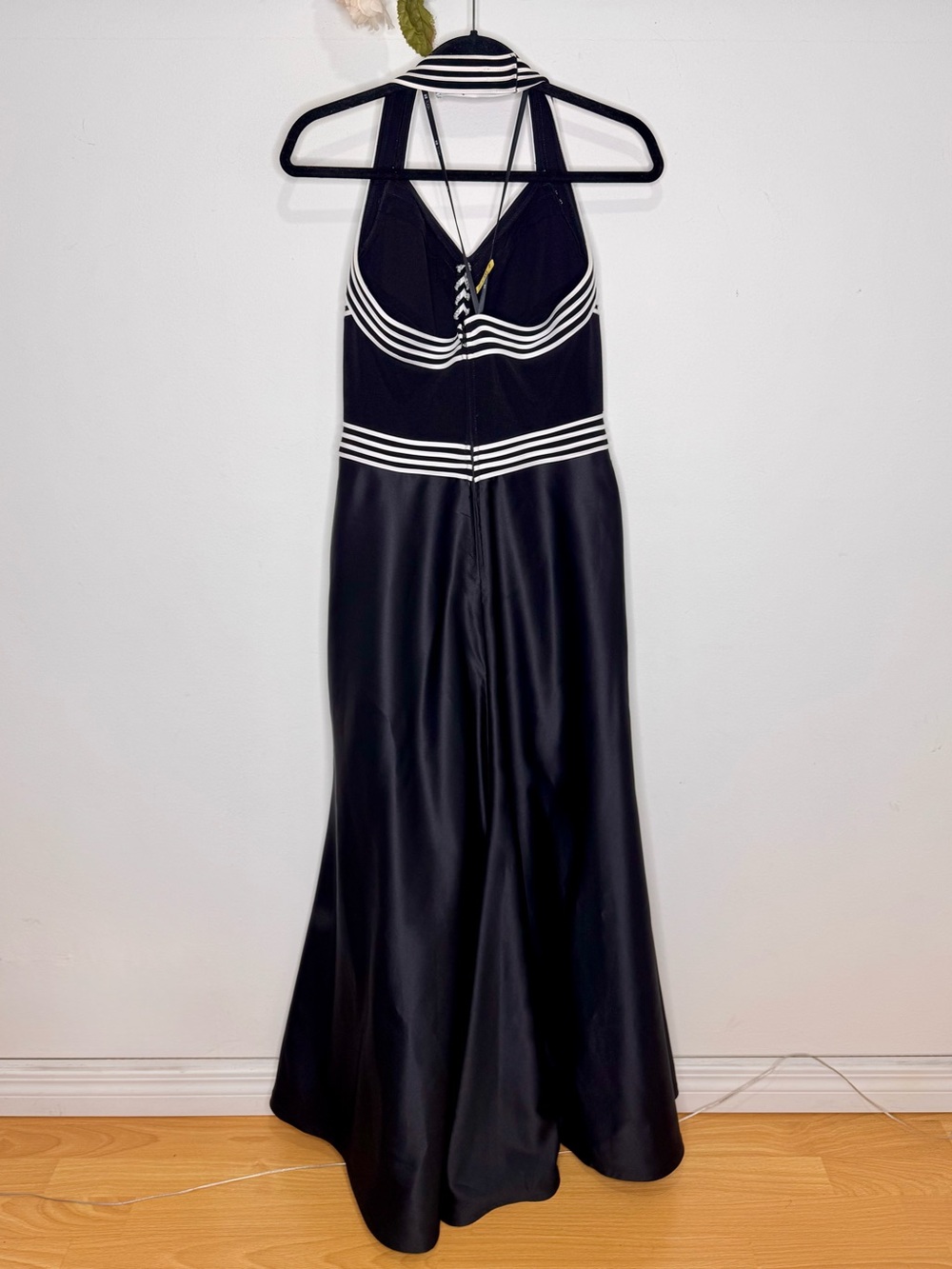 Vintage Holt Renfrew Chevron Striped Halter Gown - Picture 4 of 8